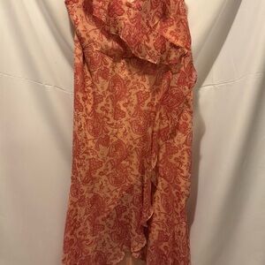 Express Coral Asymmetrical Dress